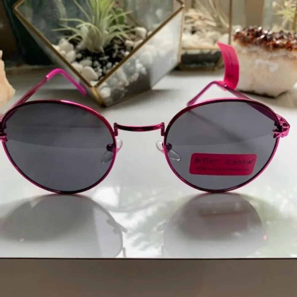 Betsey Johnson Fuscia Metal Sunglasses